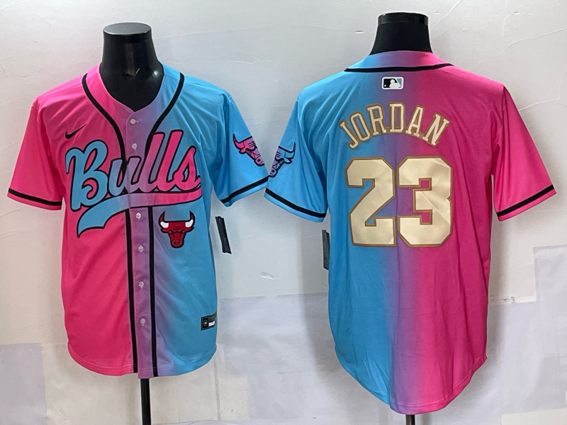 Men Chicago Bulls Nike 23 Jordan Blue pink NBA 2025 Jersey style 009